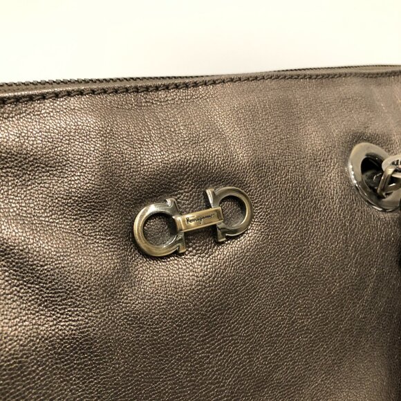 #7 Ferragamo Metallic Shoulder Bag Sku# 85477 (Gently Used) - Picture 10 of 16